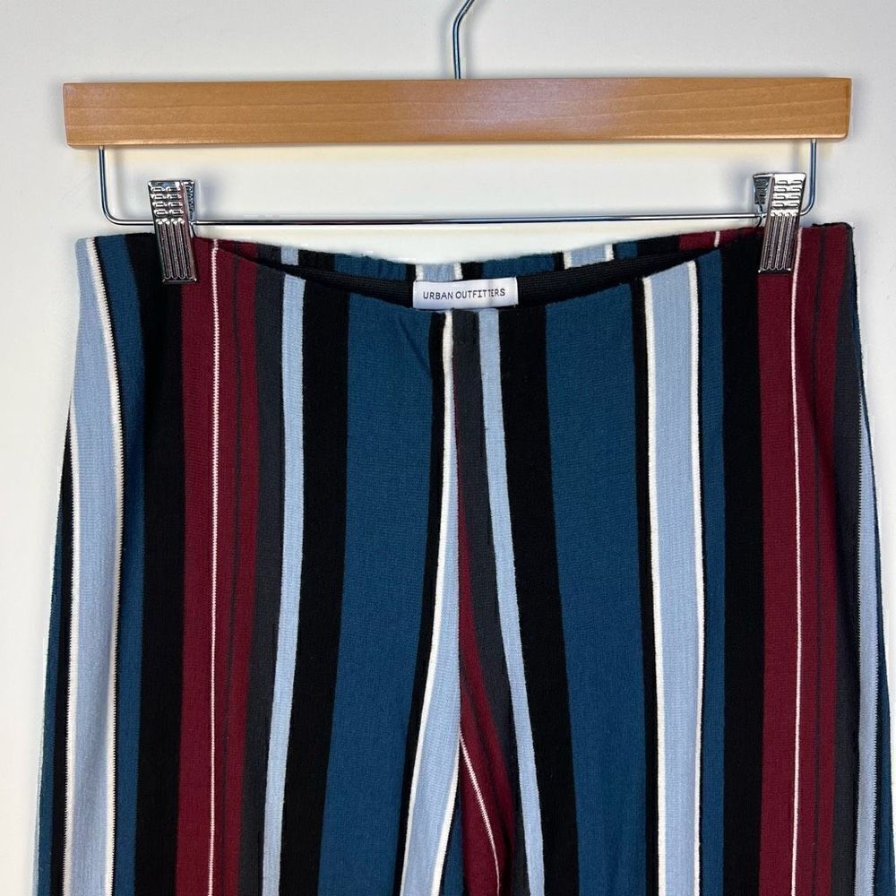 Urban Outfitters Knit Wide Leg Pants Stretchy Pull On Waist Striped size M - Picture 3 of 10
